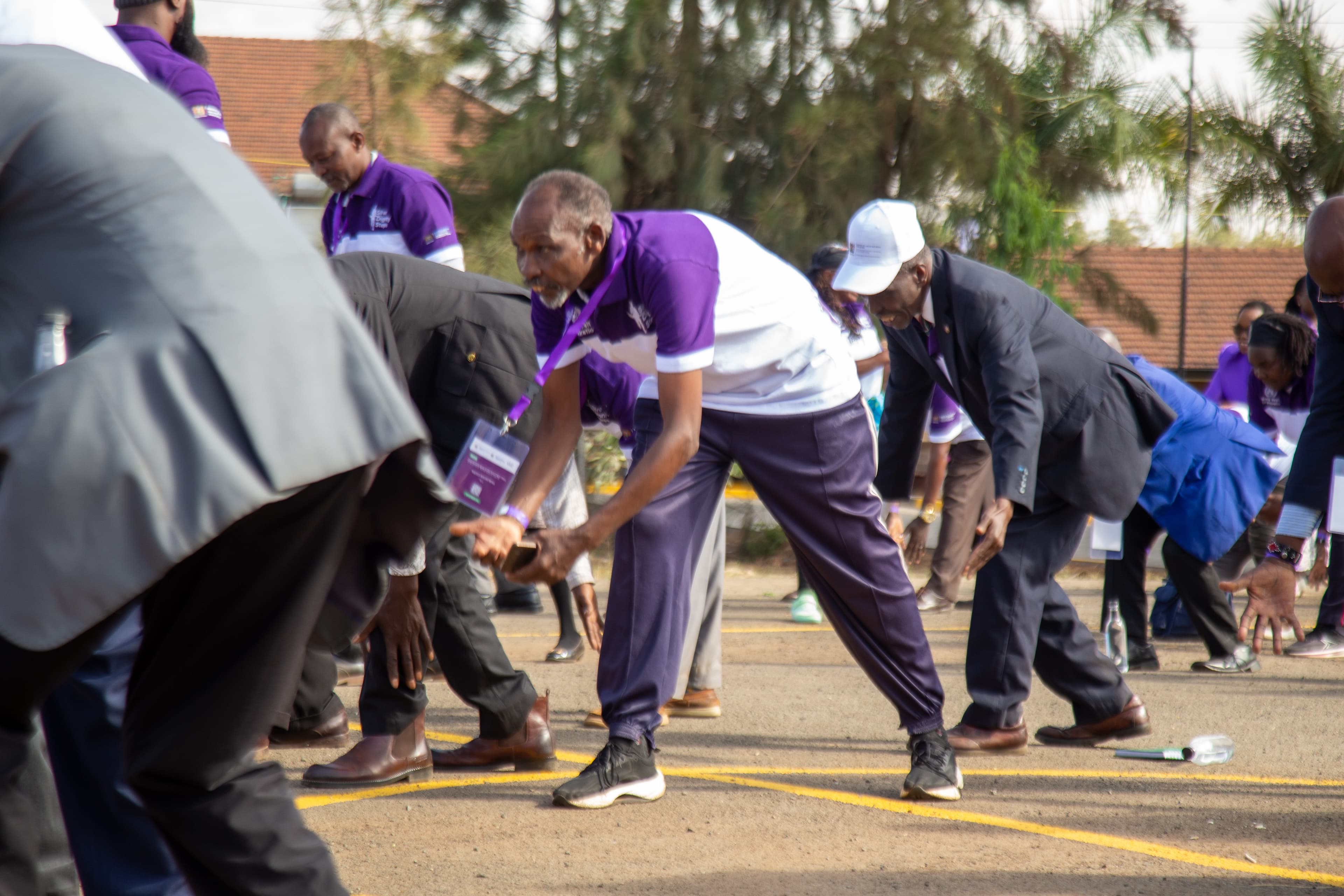 Old people doing a workout during the 2026 IDOP conference at Kenya Institute Of Special Education, KISE.
